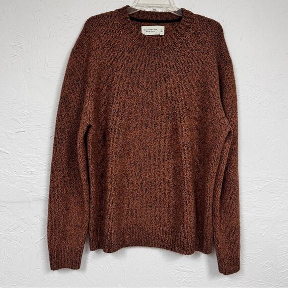 Abercrombie & Fitch Orange Crew Neck Sweater Mens L Casual Preppy Pullover - Picture 1 of 10